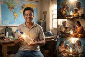 Brasileiro de Uberaba inventa lâmpada de garrafa PET movida ao sol, leva ideia para mais de 15 países, ilumina casas pobres, corta conta de luz em 30 por cento e vira exemplo mundial de criatividade