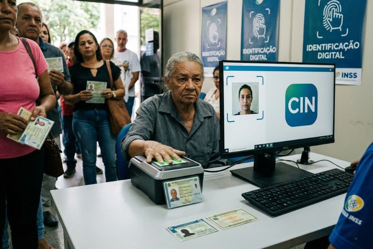 cadastro biométrico no INSS exige Carteira de Identidade Nacional e título de eleitor para liberar benefícios do INSS e cortar fraudes com benefícios fantasmas.