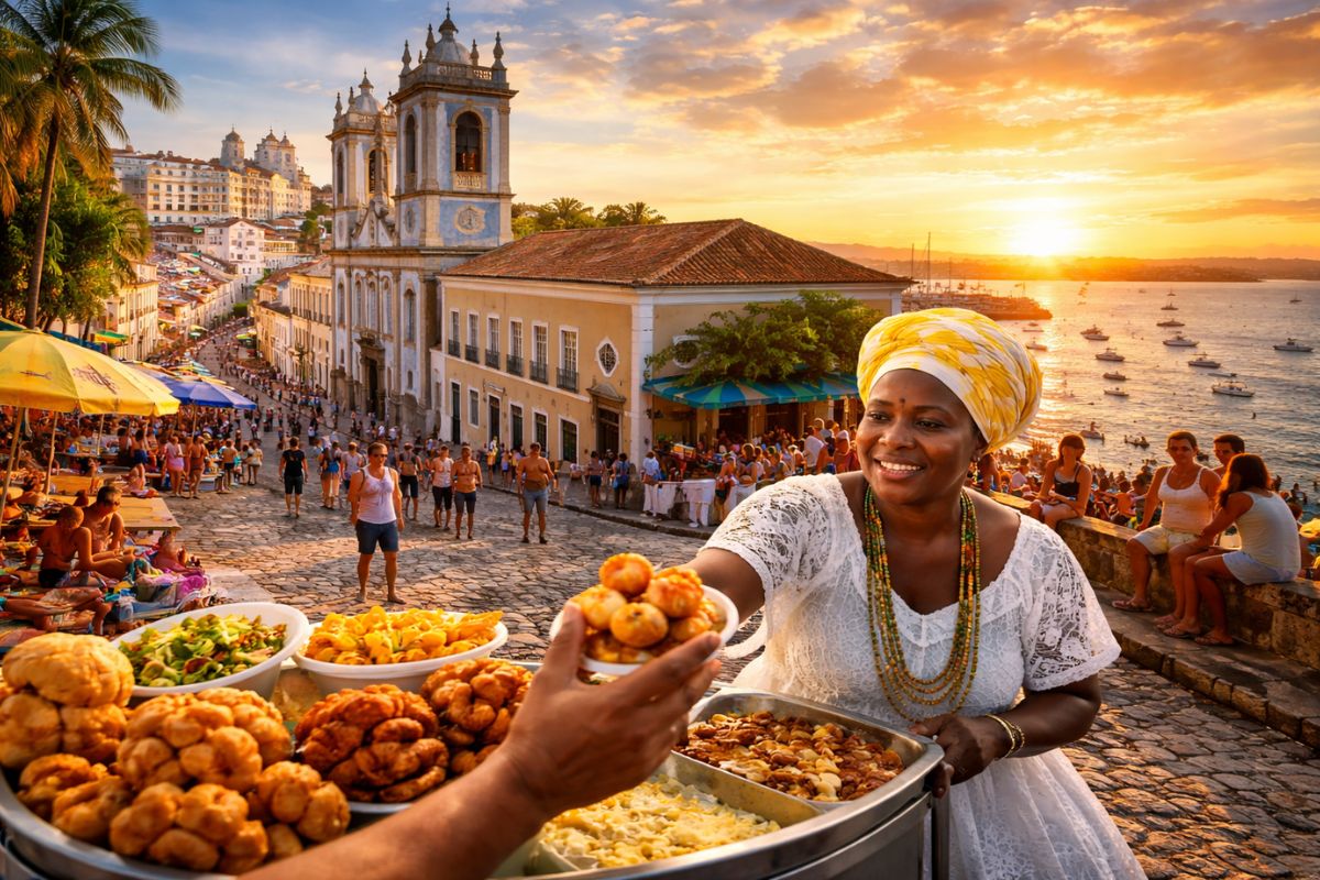 Salvador, capital nordestina com praias, une Pelourinho, Baía de Todos os Santos e cultura brasileira intensa em destino completo de mar, história e festa.
