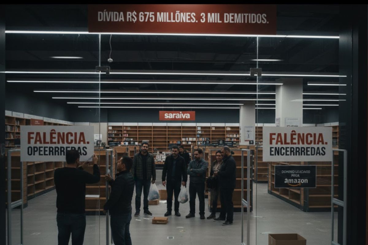 Falência da Saraiva encerra livraria em shoppings, simboliza crise do varejo tradicional e marca avanço da Amazon no mercado brasileiro de livros.