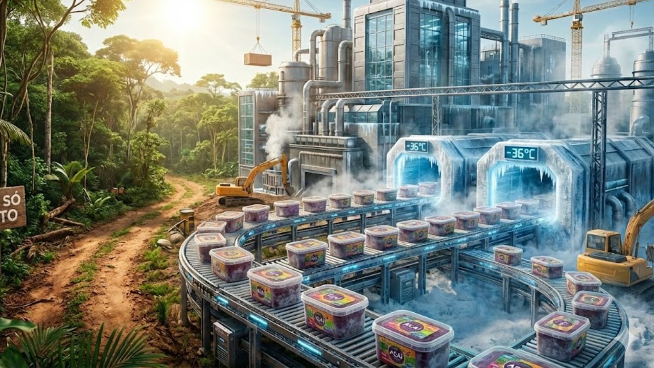 Era só mato e hoje recebe investimento de R$ 30 milhões: conheça a fábrica gigante que produz 200 mil caixas de açaí por mês com tecnologia própria e túneis a -36°C