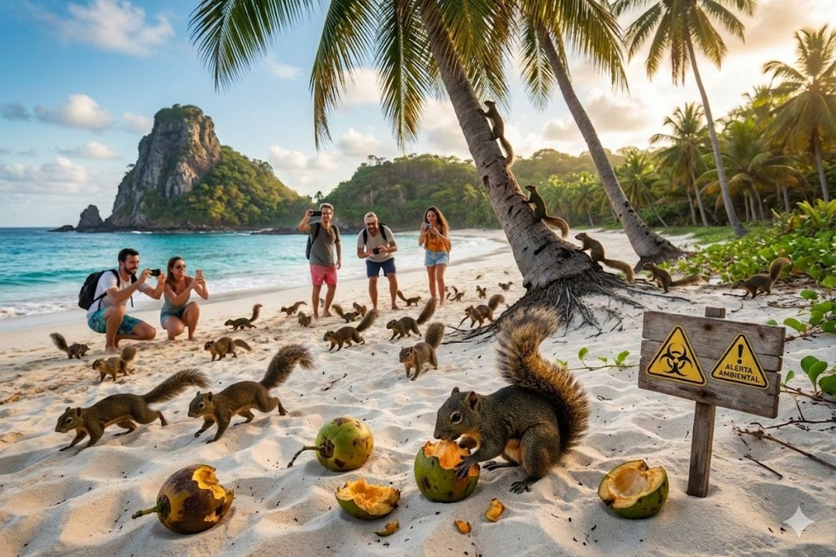 Na ilha paradisíaca de Santo Aleixo em Pernambuco, esquilos se multiplicam, atraem turistas, levantam alerta ambiental no litoral nordestino e expõem dilemas sobre espécies fora de lugar.