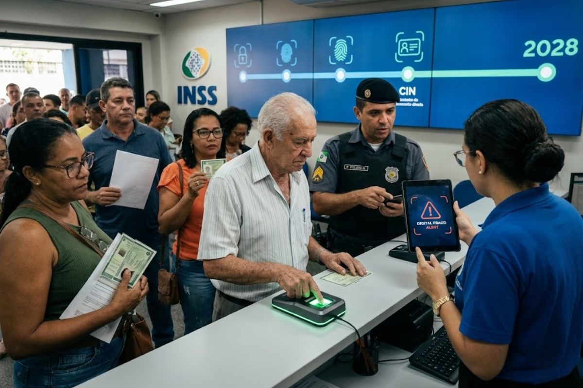 O INSS torna o cadastro biométrico obrigatório para novos benefícios, exige CIN e Carteira de Identidade Nacional, afeta futuros benefícios, preserva aposentados e redefine a segurança dos benefícios na Previdência.