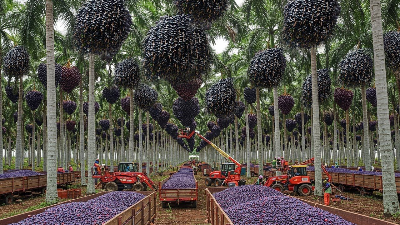 Maior e mais avançada fazenda de açaí do Brasil revela produção tecnológica inédita, escala industrial gigantesca e mostra por que o fruto virou um dos produtos