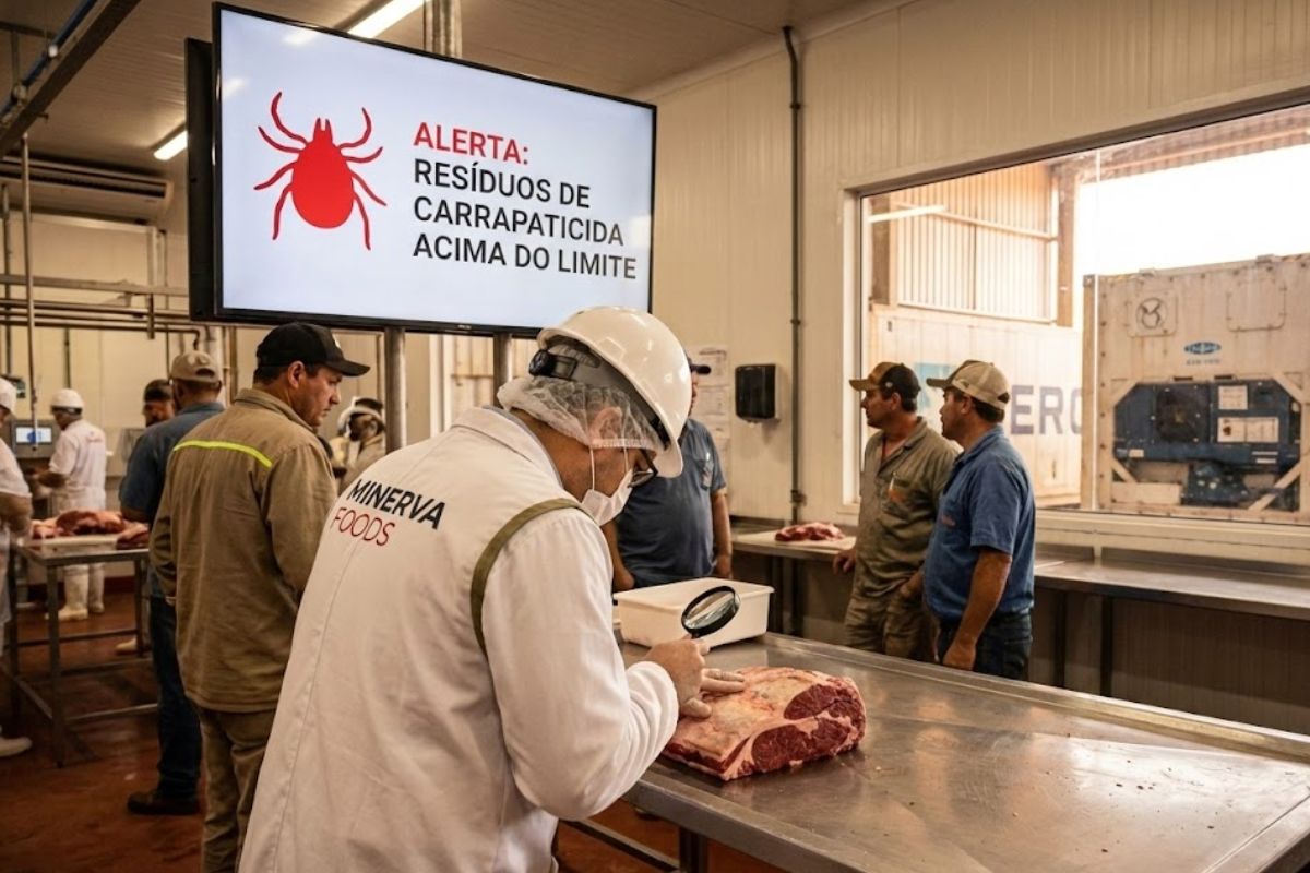 Minerva Foods alerta após China detectar fluazuron na carne bovina do Brasil, pressionando exportações e vigilância sanitária também na União Europeia.