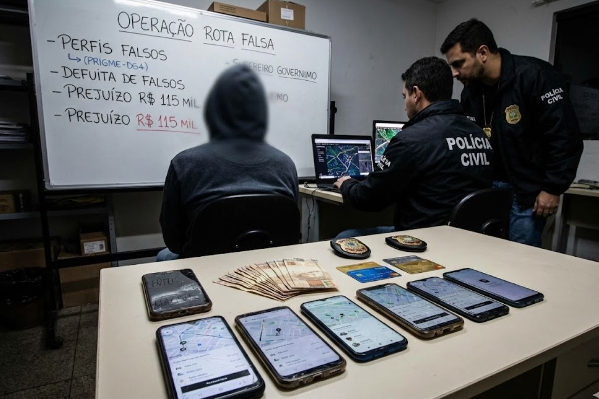 Golpe com PIX na Uber infla corridas com paradas falsas, desvia dinheiro da plataforma e leva à Operação Rota Falsa da Polícia Civil, expondo esquema de fraude digital.