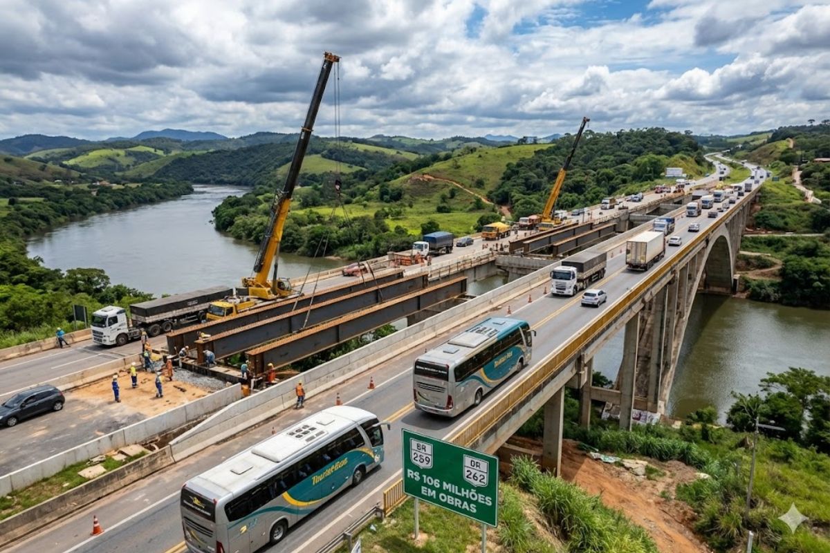 As pontes do Espírito Santo passam por reforço estrutural para suportar tráfego pesado nas BR 259/ES e BR 262/ES, aumentando a segurança de quem depende dessas rotas.