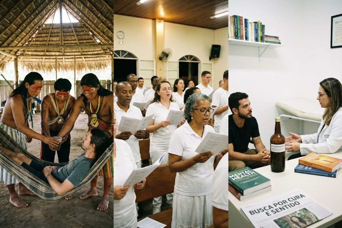 Por que a ayahuasca em rituis com ayahuasca de Santo Daime atrai brasileiros com depressão em busca de saúde mental e sentido profundo na vida.