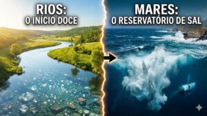 Rios carregam o sal, mas são doces: entenda o processo que torna o mar um reservatório de minerais capaz de cobrir a Terra com uma camada de 150 metros