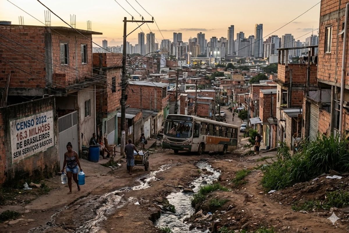 Censo 2022 do IBGE revela como moradores enfrentam abandono nas favelas, sem infraestrutura urbana básica e carentes de pavimentação e serviços essenciais.