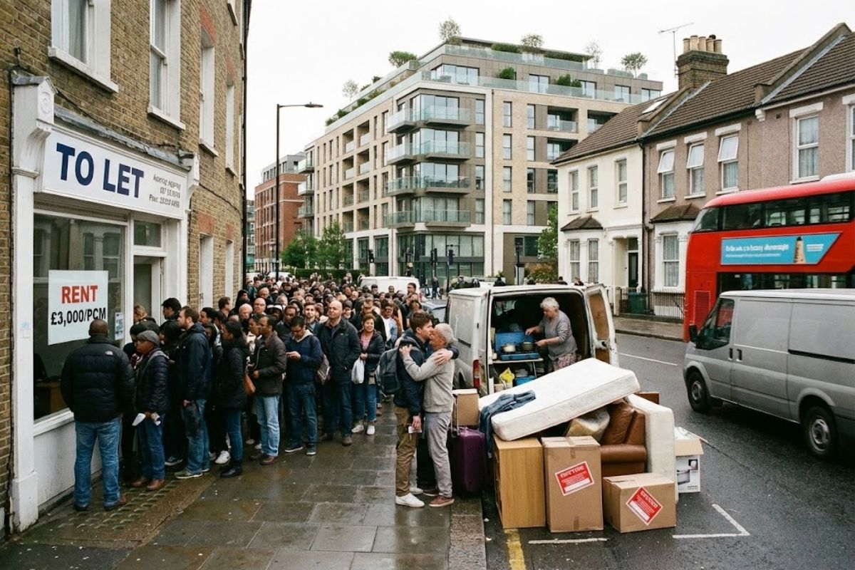 Reportagem mostra como Viver em Londres virou sinônimo de aluguel absurdo na crise dos aluguéis, com pouca habitação social e moradias populares insuficientes.